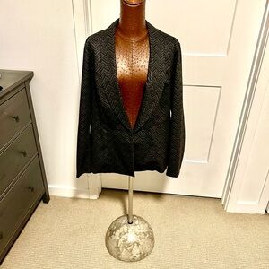 Elegant Black Chevron Women's Blazer